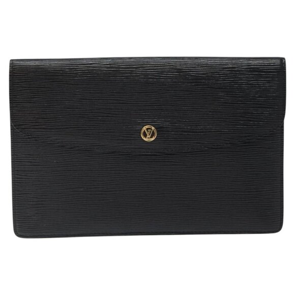 LOUIS VUITTON Epi Montaigne 27 Clutch Bag Black M52652 LV Auth sw591 - Picture 1 of 16